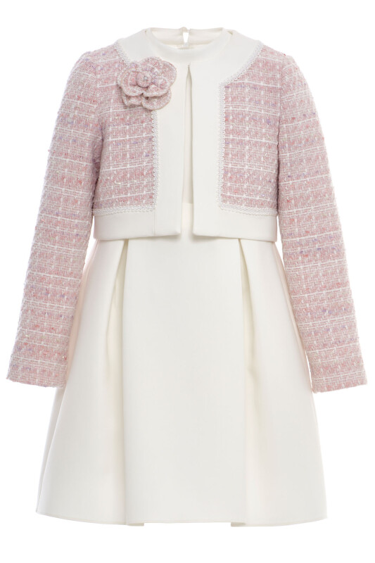 Ecru Girls Dress & Tweed Jacket Set 8-15 AGE 36359PR - Clothes (1)