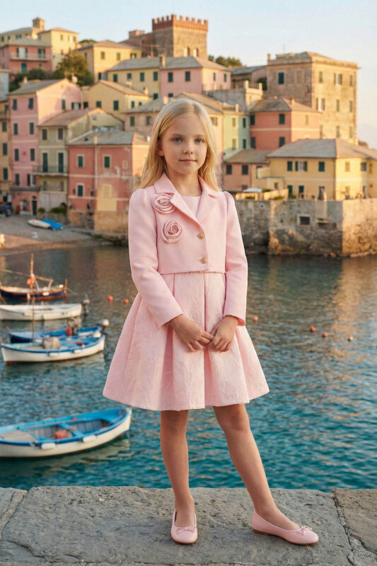 Powder Girls Jacquard Dress with Bolero 3-7 AGE 36342PR 