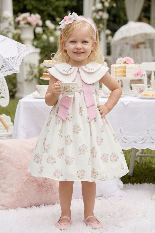 Powder Baby Girls Vintage Floral Bow Dress & Headband Set 6-24 MONTH 36399PR 
