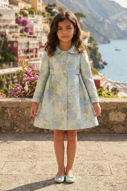 Mint Girls Floral Jacquard Coat & Satin Dress Set 3-7 AGE 36288PR 