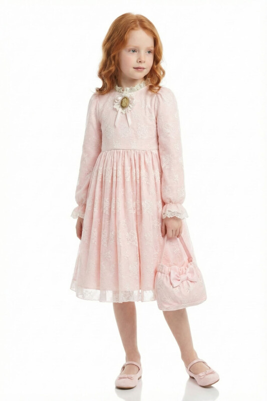 Powder Girls Classic Lace Dress with Bag 3-7 AGE 36311PR - Clothes (1)