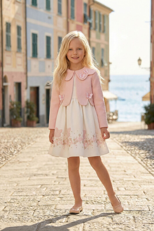 Powder Girls Butterfly Dress & Jacket Set 3-7 AGE 36307PR 