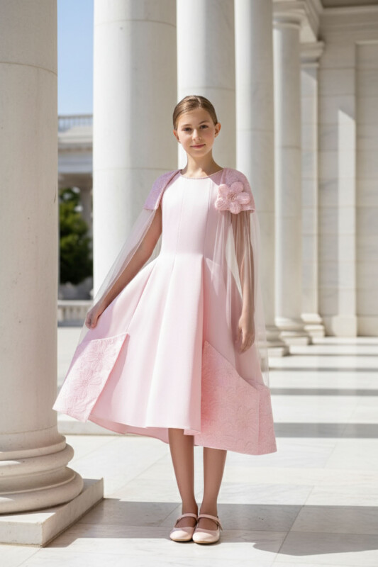 Powder Girls Cape Detail Midi Dress 8-14 AGE 36231PR 