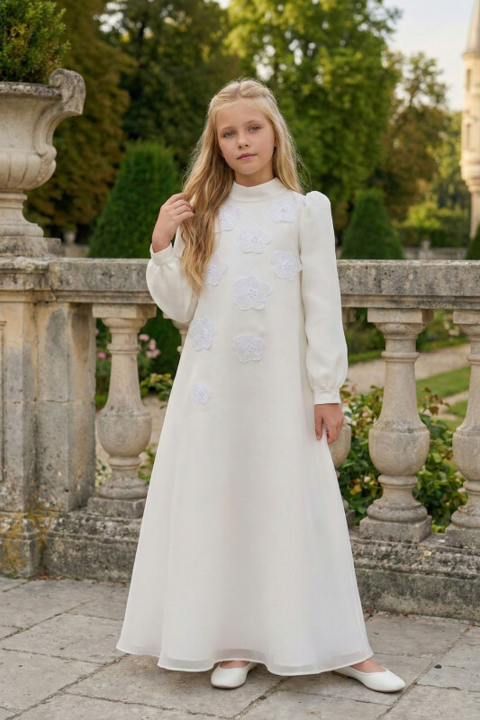 Ecru Girls Long Sleeve Dress 8-15 AGE 36381PR 