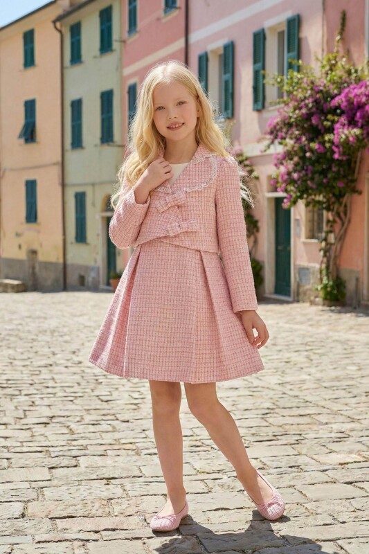 Powder Girls Tweed Dress & Jacket Set 3-7 AGE 36309PR 