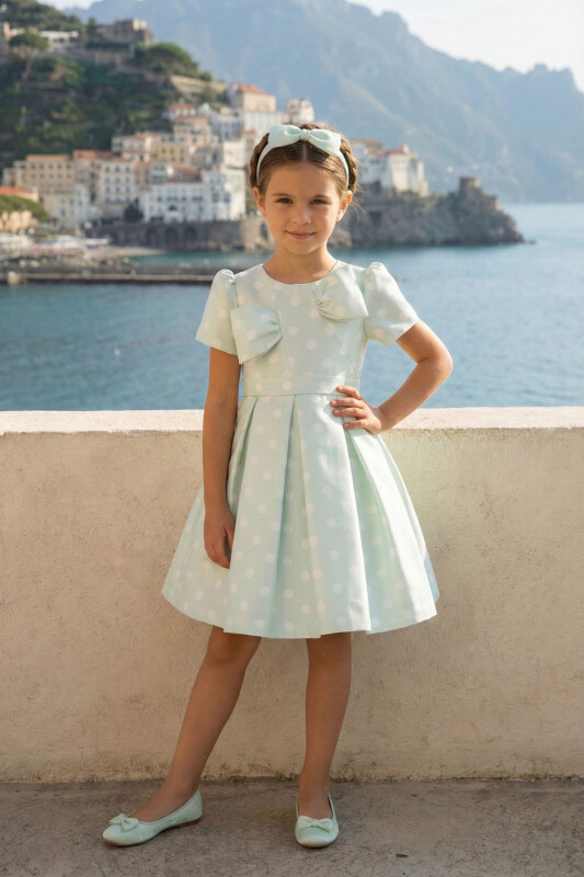 Mint Girls Polka Dot Dress & Headband Set 3-7 AGE 36181PR 