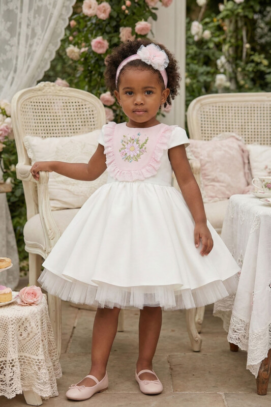 Ecru Baby Girls Smocked Dress & Headband 6-24 MONTH 36122PR 