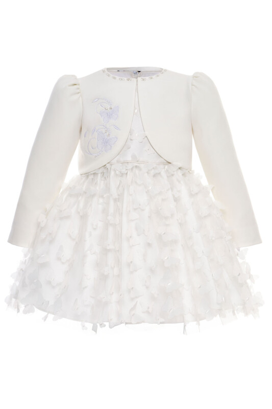 Ecru Baby Girls 3D Butterfly Dress & Jacket Set 6-24 MONTH 36361PR - Clothes (1)