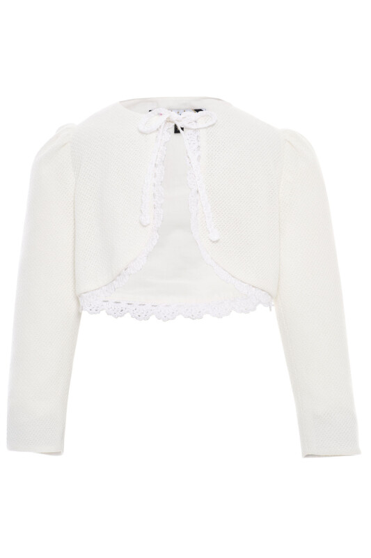 Ecru Baby Knit Bolero with Crochet Trim 6-24 MONTH 36454PR - Clothes (1)