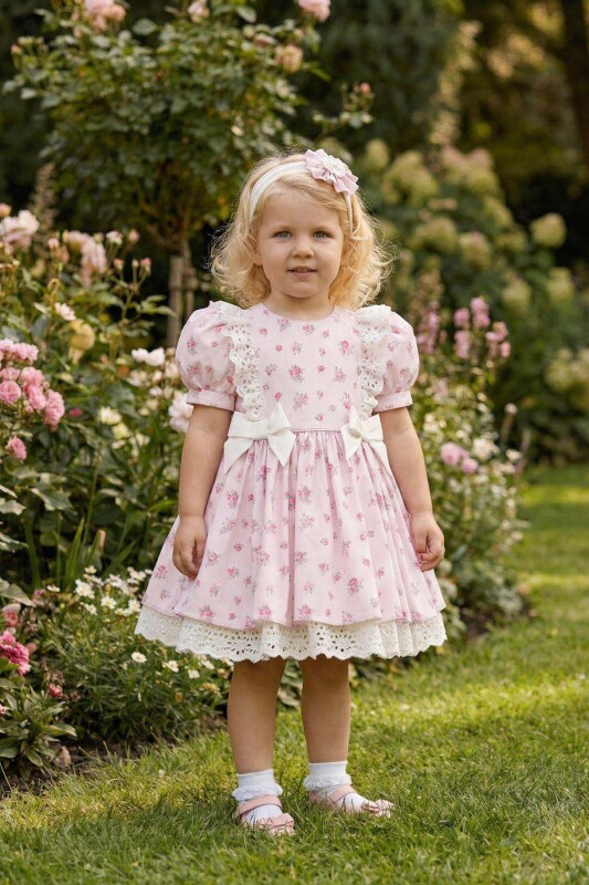 Powder Baby Girls Floral Puff Sleeve Dress & Headband Set 6-24 MONTH 36357PR 