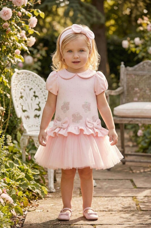 Powder Baby Girls Bow Detail Tulle Dress & Headband 6-24 MONTH 36170PR 