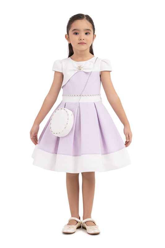 Lilac Moon-sleeved, dress for girls 2-6 AGE 33213PR 