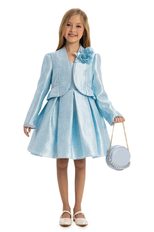 Blue Girls Set with Bolero and Matching Bag 3-7 AGE 35350PR - Clothes (1)