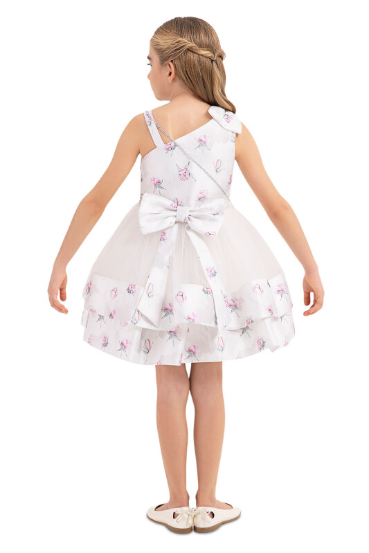 Pink dress with tulle skirt for girls 4-8 AGE 33288PR 
