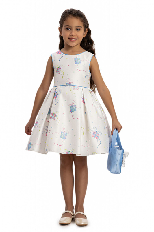 Blue Girl Dress with Bag 3-7 AGE 35460PR 