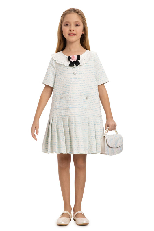 Blue Chic Girls Dress with Matching Bag 3-7 AGE 35372PR - Clothes (1)