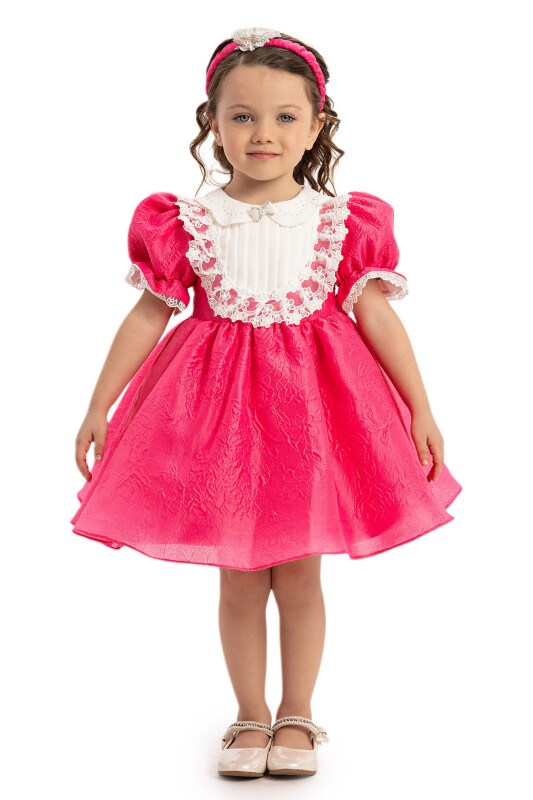 Fuchsia Baby Girl Dress with Hair Accessory 6-24 MONTH 35359PR - Clothes