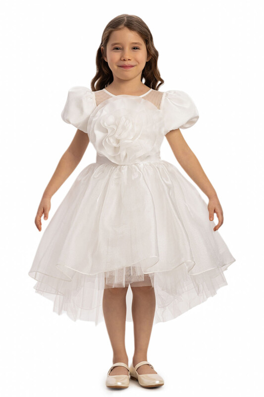 Ecru Girls Floral Satin Dress 3-7 AGE 35109PR - Clothes (1)