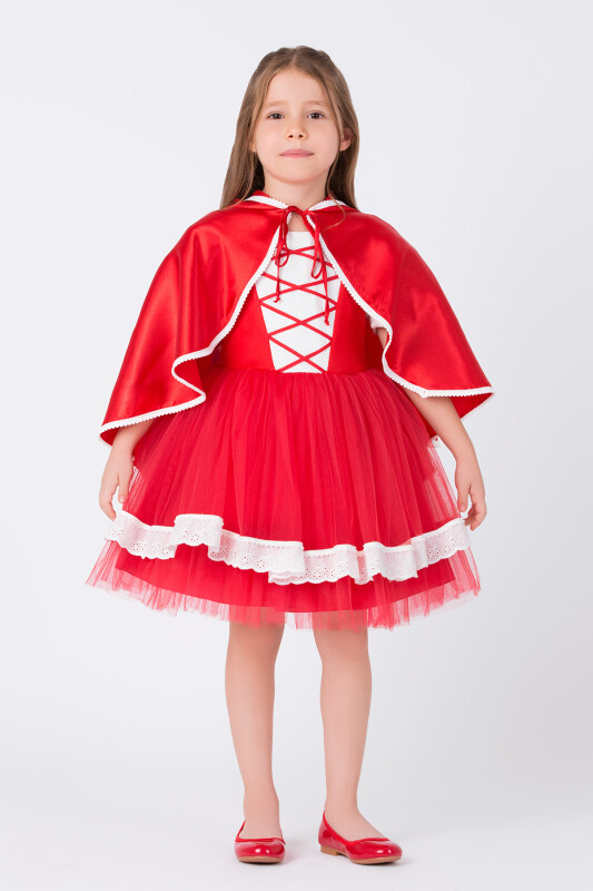 Red Hooded Cape Girls Costume 3-7 AGE 35025PR - Clothes (1)
