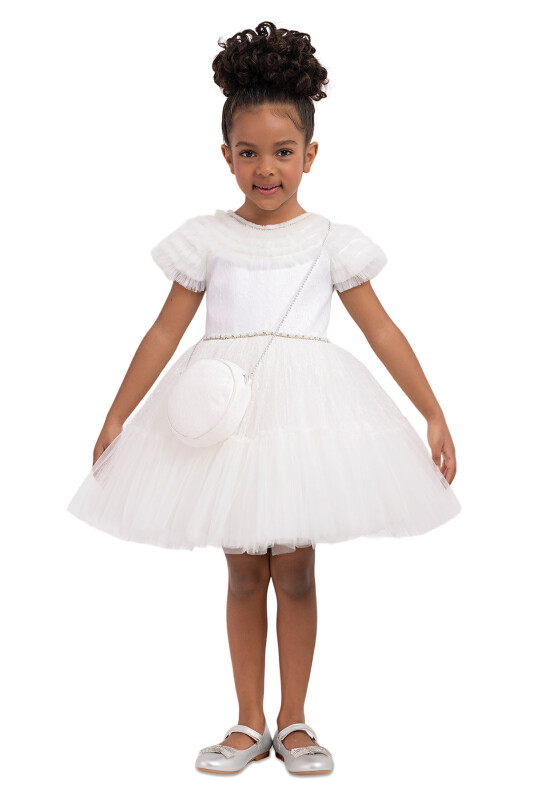 Ecru Ruffled Dress for Girls 2-6 AGE 33325PR - Clothes (1)
