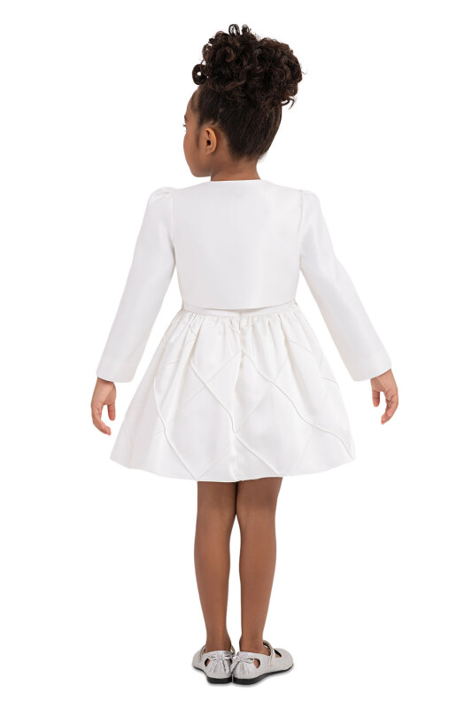 Ecru Long-sleeved bolero for girls 2-6 AGE 33337PR - Clothes (1)