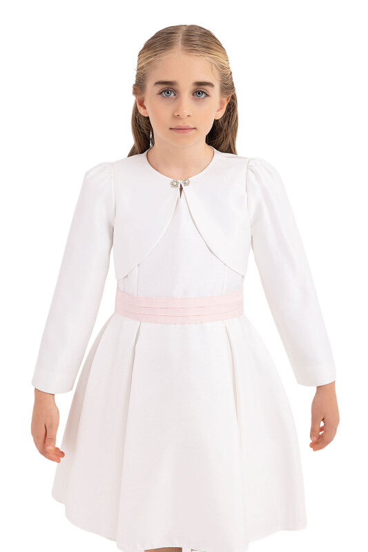 Ecru bolero for girls 4-8 AGE 33338PR - Clothes