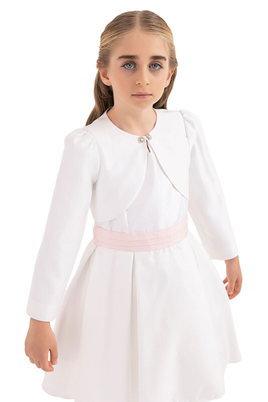 Ecru bolero for girls 4-8 AGE 33338PR - Clothes (1)