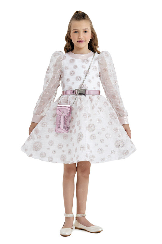 Powder Silvery Organza Dress 8-12 AGE 33086PR - Clothes (1)
