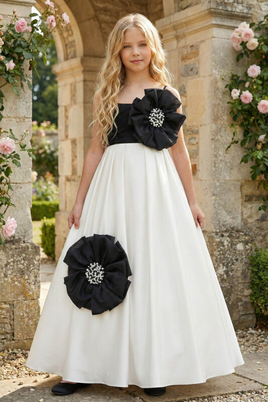 Ecru Girls Elegant Flower Appliqué Tulle Ball Gown 8-15 AGE 36049PR 