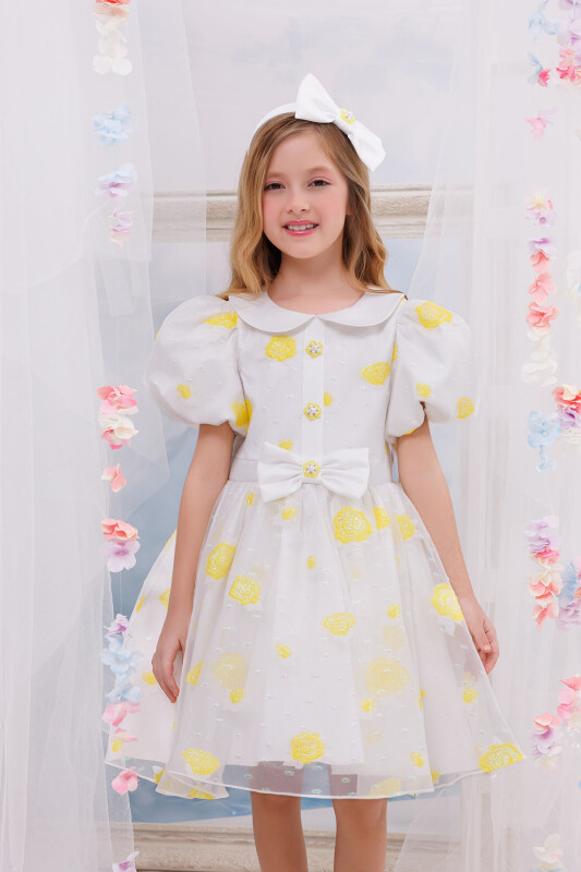Yellow Dress with Hair Accessory 3-7 AGE 35239PR - Clothes (1)