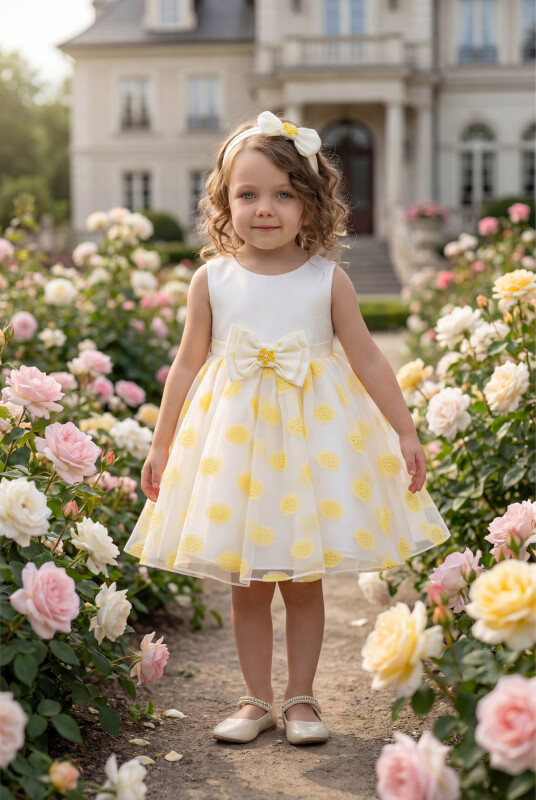 Yellow Baby Dress with Matching Hair Bow 6-24 MONTH 35245PR 