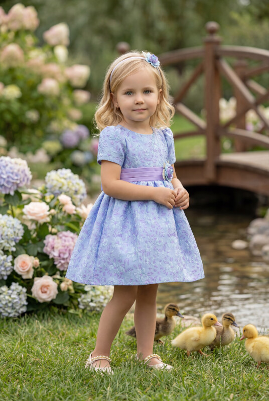 Lilac Baby Dress with Hair Accessory 6-24 MONTH 35345PR 