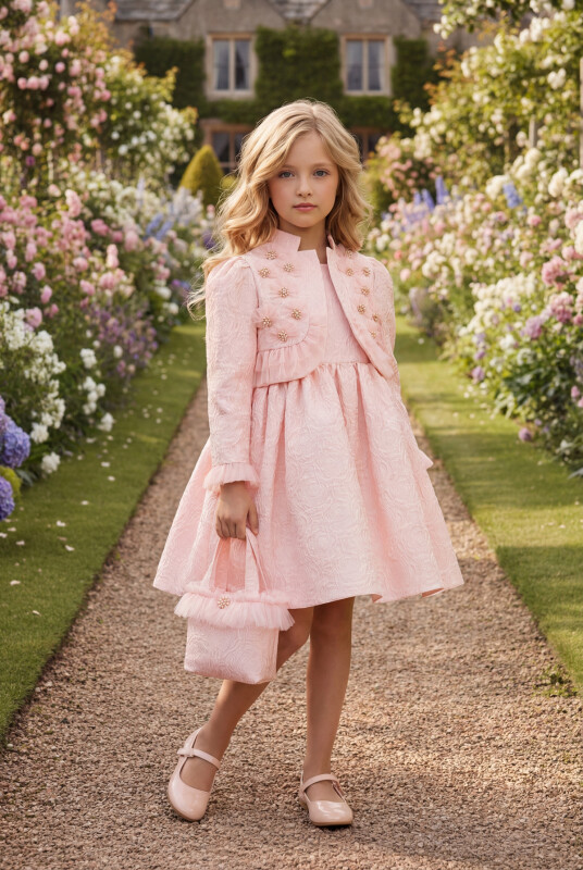 Powder Girls Set with Bolero and Matching Bag 3-7 AGE 35379PR - Clothes