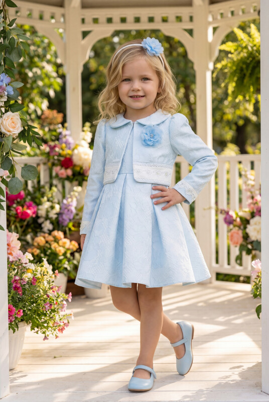 Blue Baby Dress with Bolero 6-24 MONTH 35397PR - Clothes