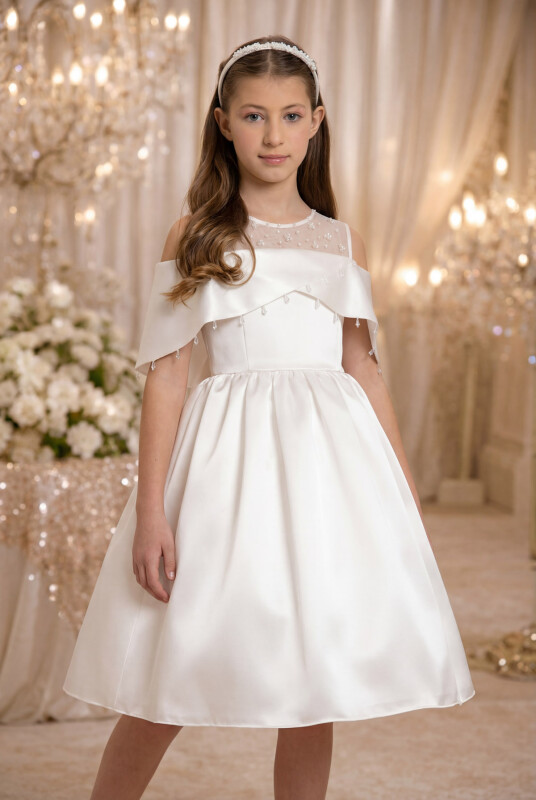 Ecru Girl Dress 8-14 AGE 35452PR 