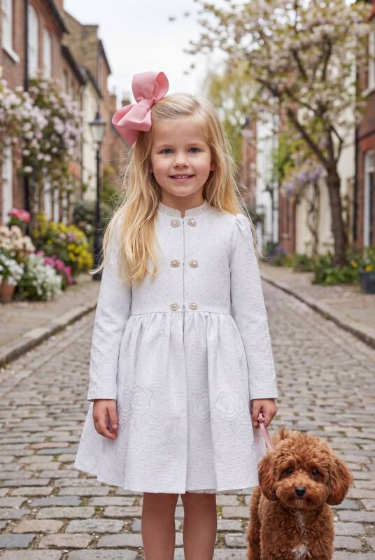 Blue Girls Set with Kaftan Jacket 3-7 AGE 34315PR 
