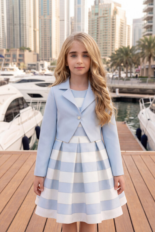 Blue Girls Set with Jacket 8-12 AGE 34363PR 