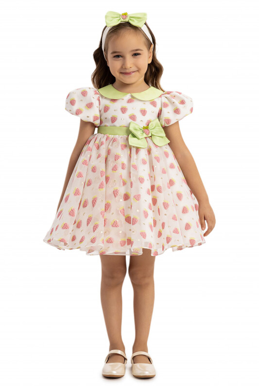 Pink Strawberry Dress with Hair Accessory 6-24 MONTH 35241PR - Clothes (1)