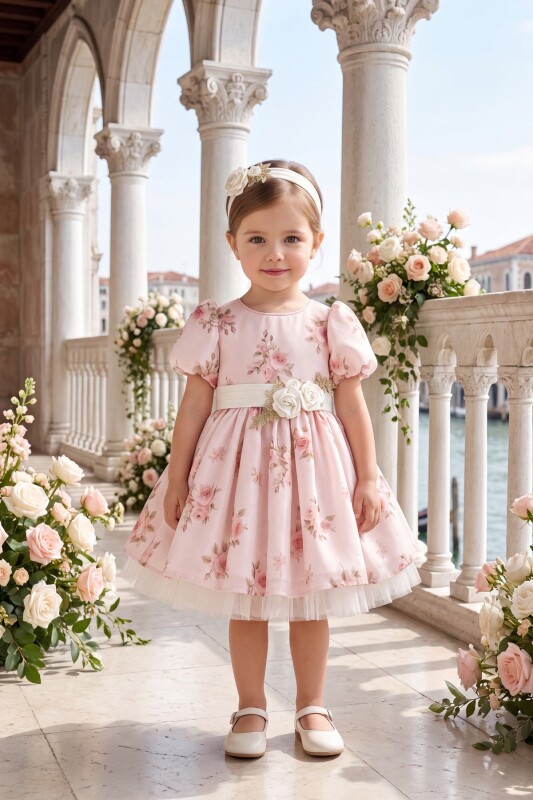 Powder Baby Floral Print Dress with Headband 6-36 MONTH 37142PR - Clothes