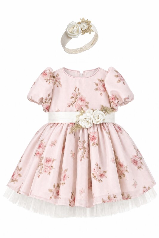Powder Baby Floral Print Dress with Headband 6-36 MONTH 37142PR - Clothes (1)