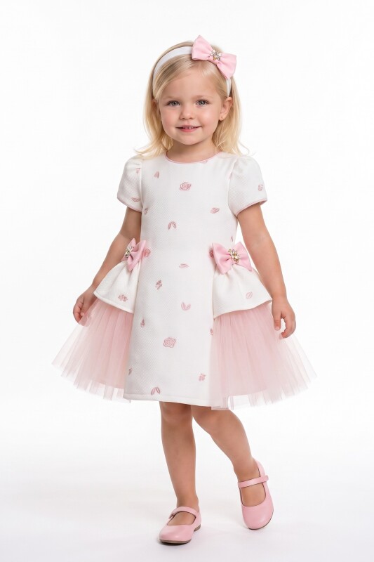 Powder Baby Bow-Detail Layered Dress with Headband 6-36 MONTH 37167PR - Clothes (1)