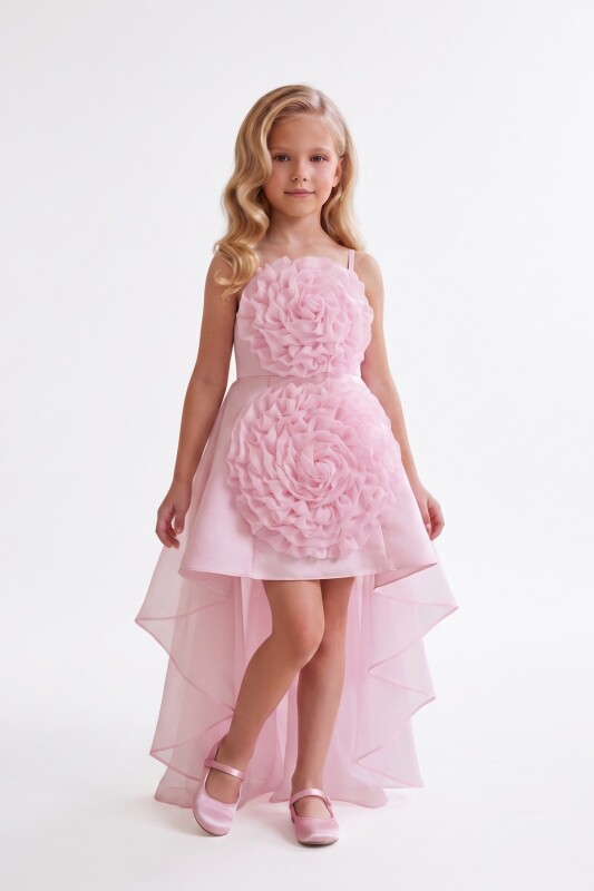 Powder Girls Rosette Dress with Detachable Train 3-8 AGE 37274PR - Clothes (1)