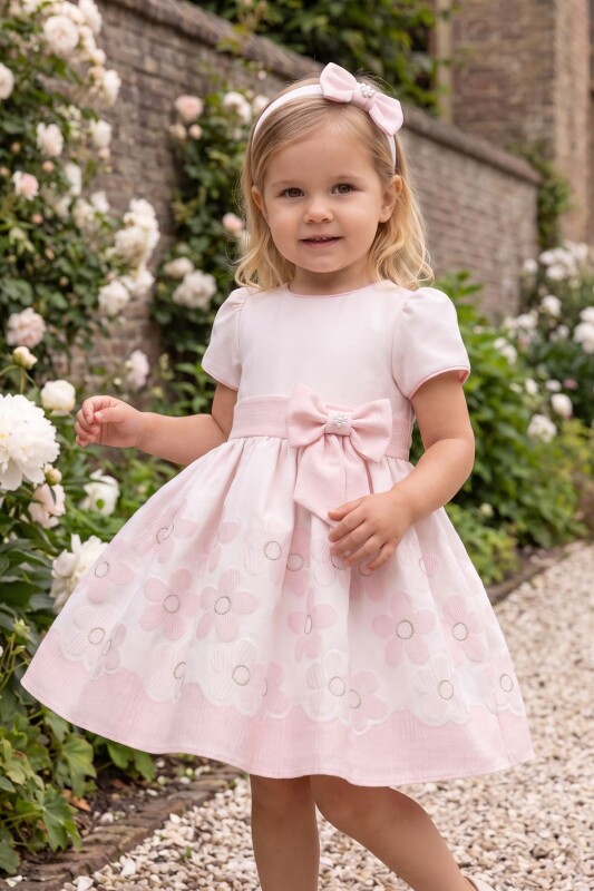 Powder Baby Floral Skirt Bow-Waist Dress with Headband 6-36 MONTH 37412PR - Clothes