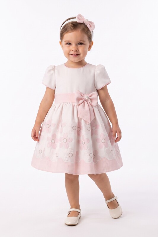 Powder Baby Floral Skirt Bow-Waist Dress with Headband 6-36 MONTH 37412PR - Clothes (1)