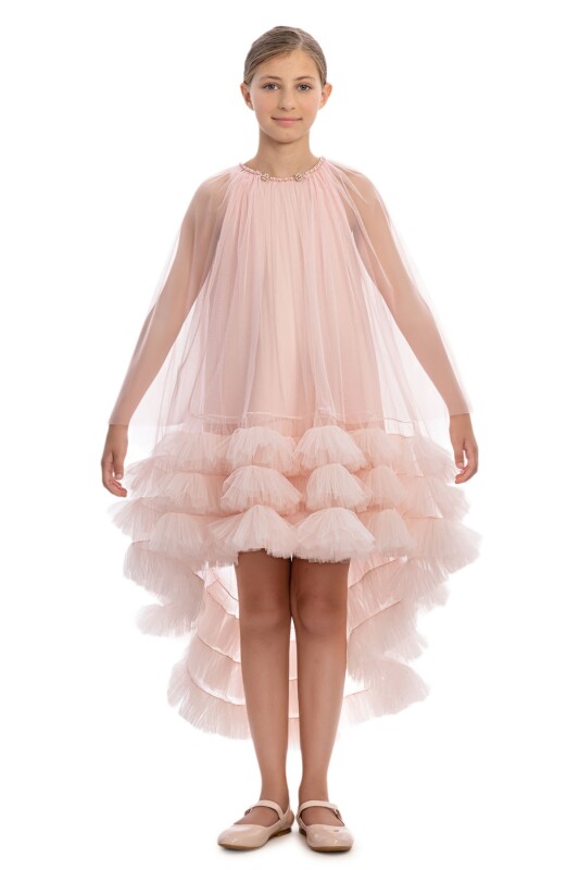 Powder Girls Ruffle-Hem Dress with Removable Cape 9-14 AGE 37440PR - Clothes (1)