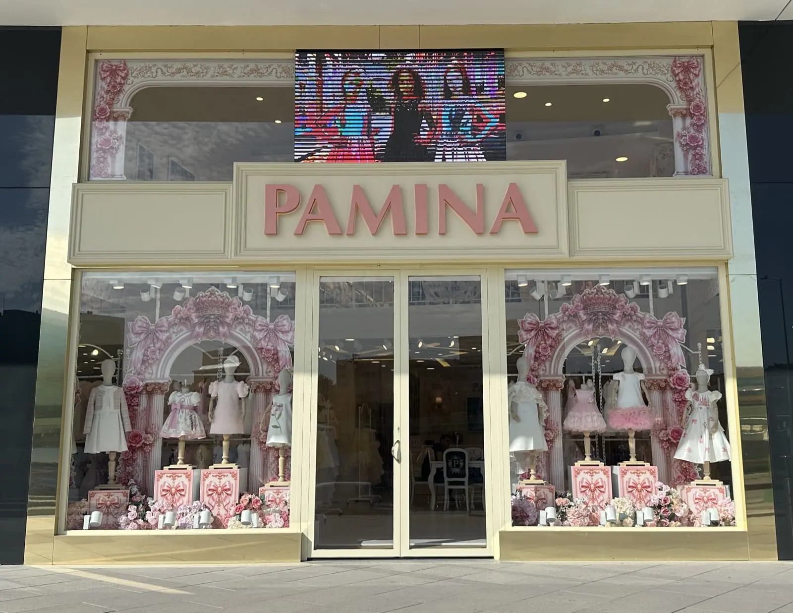 Completed Pamina Merter storefront and window displays